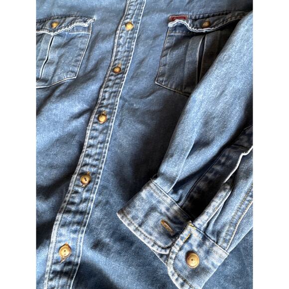 Vintage Classic Buffalo de France Heavyweight M Denim Button Up Work Shirt - Picture 5 of 9
